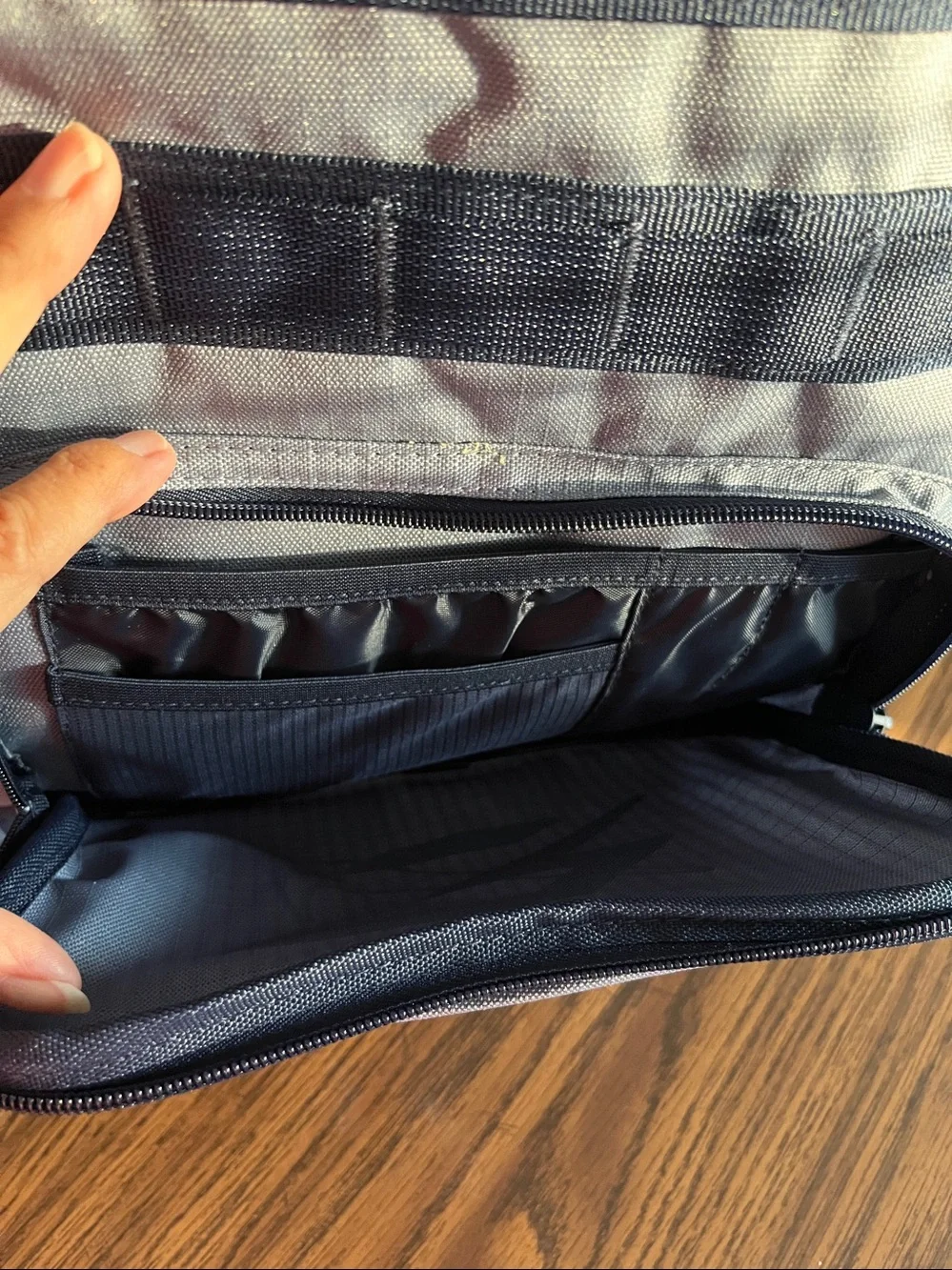 Nike Men’s Gray and Navy Blue Logo Backpack
